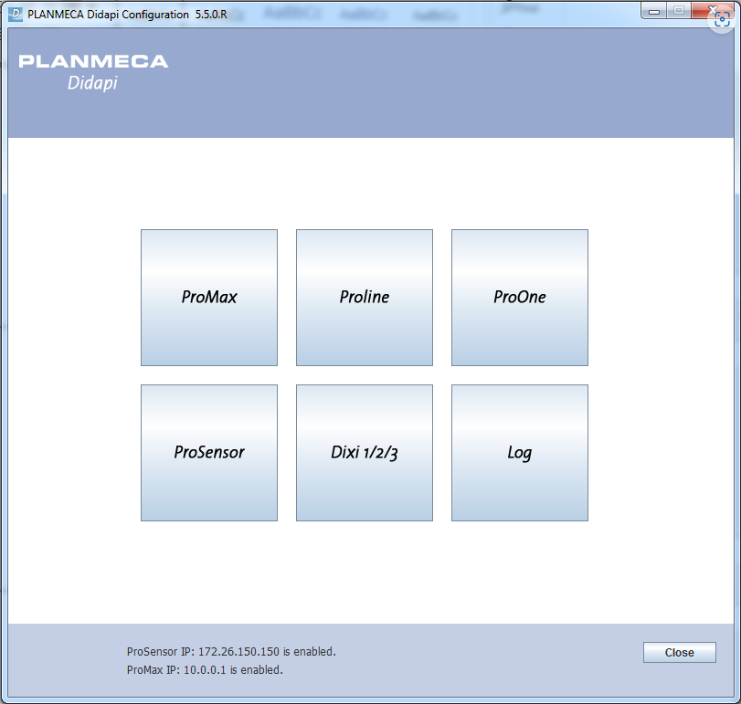 Setting up the Planmeca device