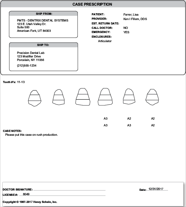 Lab Case Prescription