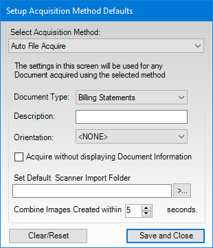 Document Center - Setting up auto file acquire