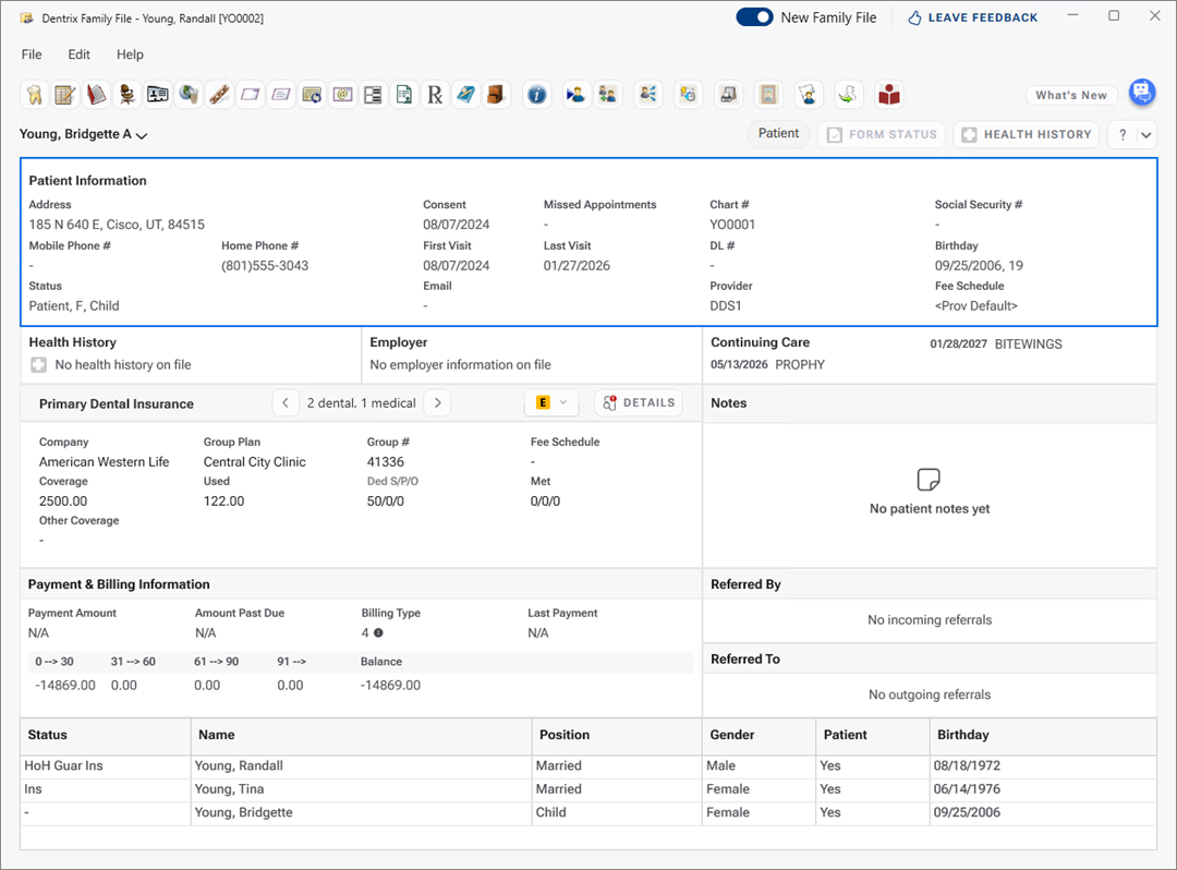 Previewing the new Family File