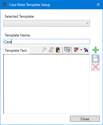 Deleting case note templates