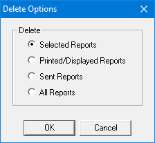 Delete Option Box Deleting a report