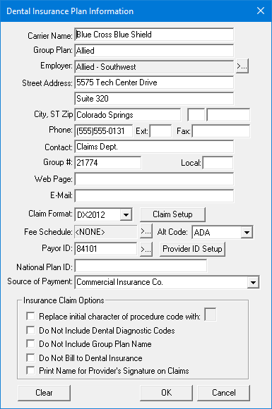 Tooth Click Ins Editing insurance carriers