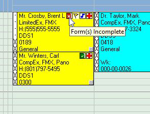 Viewing Patient Forms status in the Appointment Book