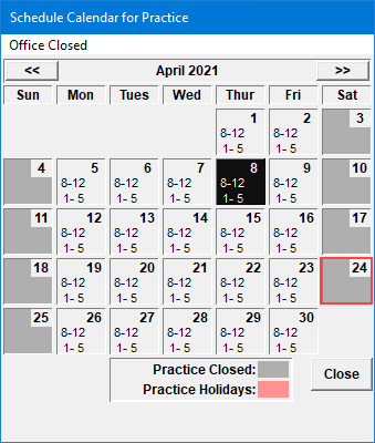 Opening the office on weekends or holidays