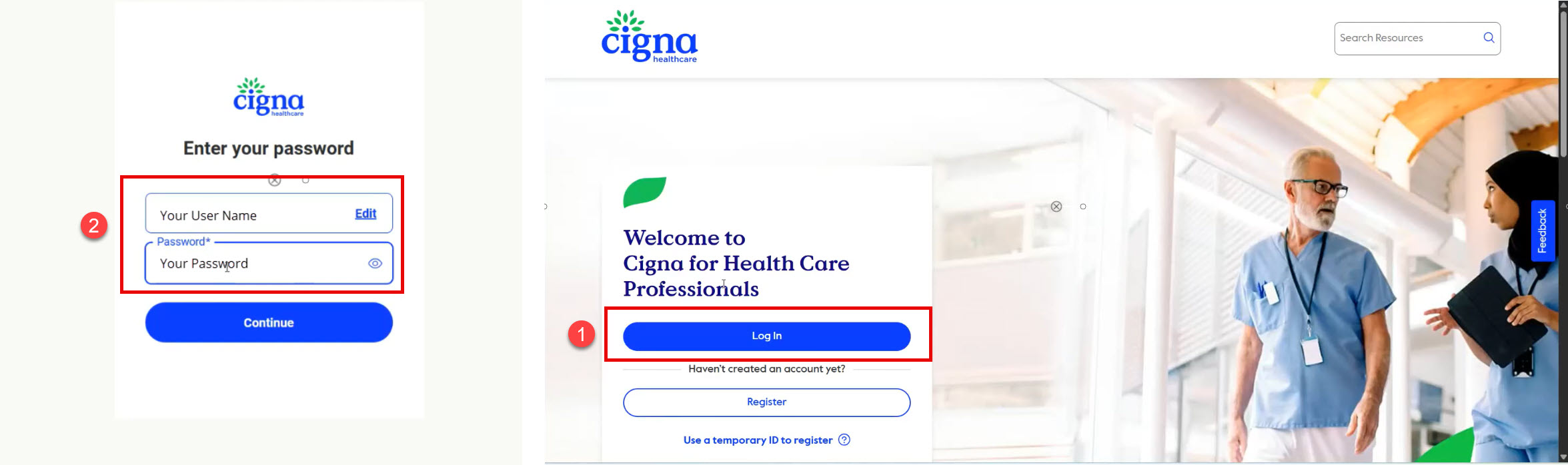 Cigna Login Prompt