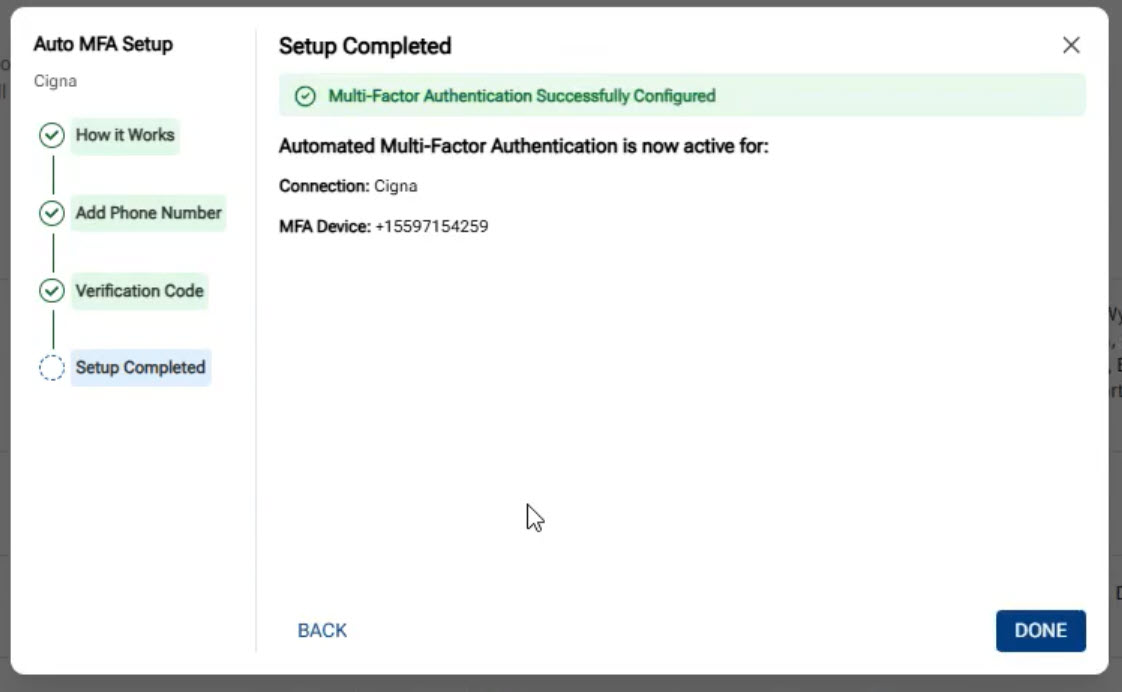 Setup Completed Screen