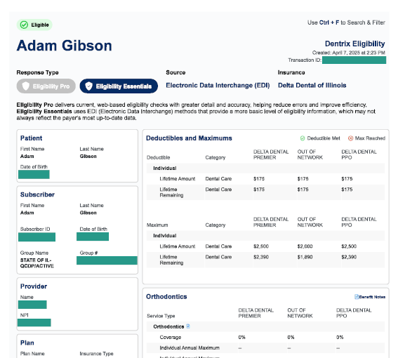 cascade examples of three different eligiblity responses