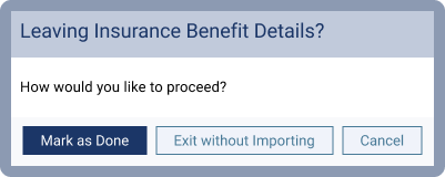 Image of the confirmation window asking if you want to exit the Import window.