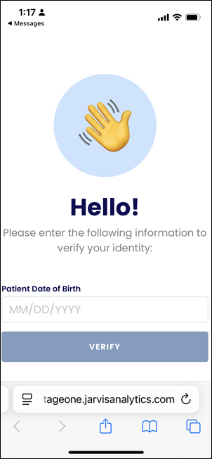 Image of Patient Date of Birth prompt