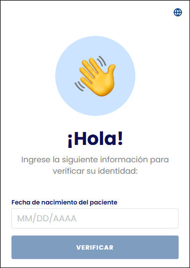 Image of forms welcome screen in Spanish
