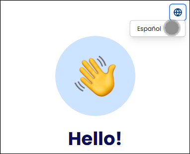 Closeup image of language selection on form