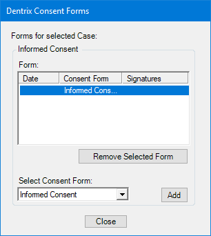 Removing consent forms from cases