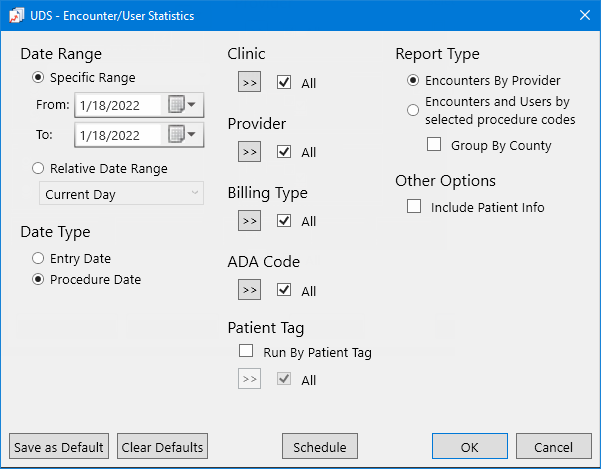 Stat Lab Uds UDS - Encounter and User Statistics Report