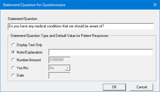 Dialog Questionnaire Creating patient questionnaires