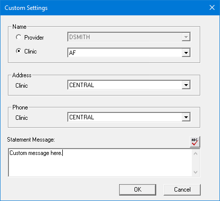 Changing clinic settings