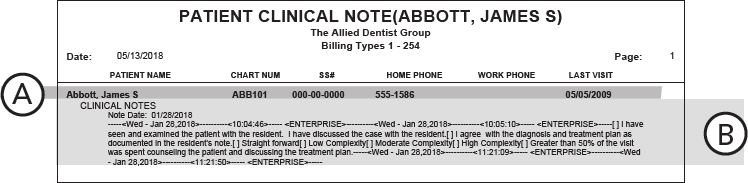 Clinical Notes Report