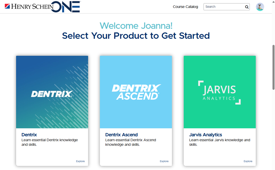 Image of the Learning Center home page after login