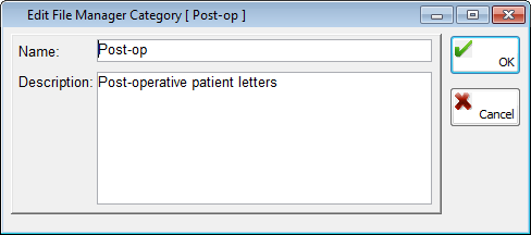 Adding and editing file manager categories